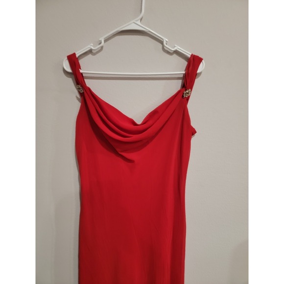 Vintage 90s Red Long Maxi Sleeveless Slip Dress Formal Evening 2XL USA Made - Picture 2 of 10